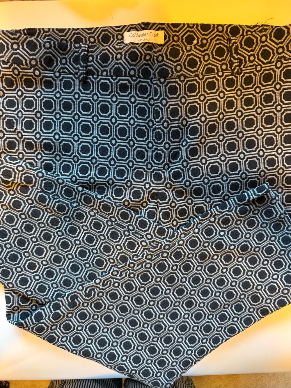 Coldwater Creek Geometric Boho Pants - Black & Cream 12P - Picture 2 of 11